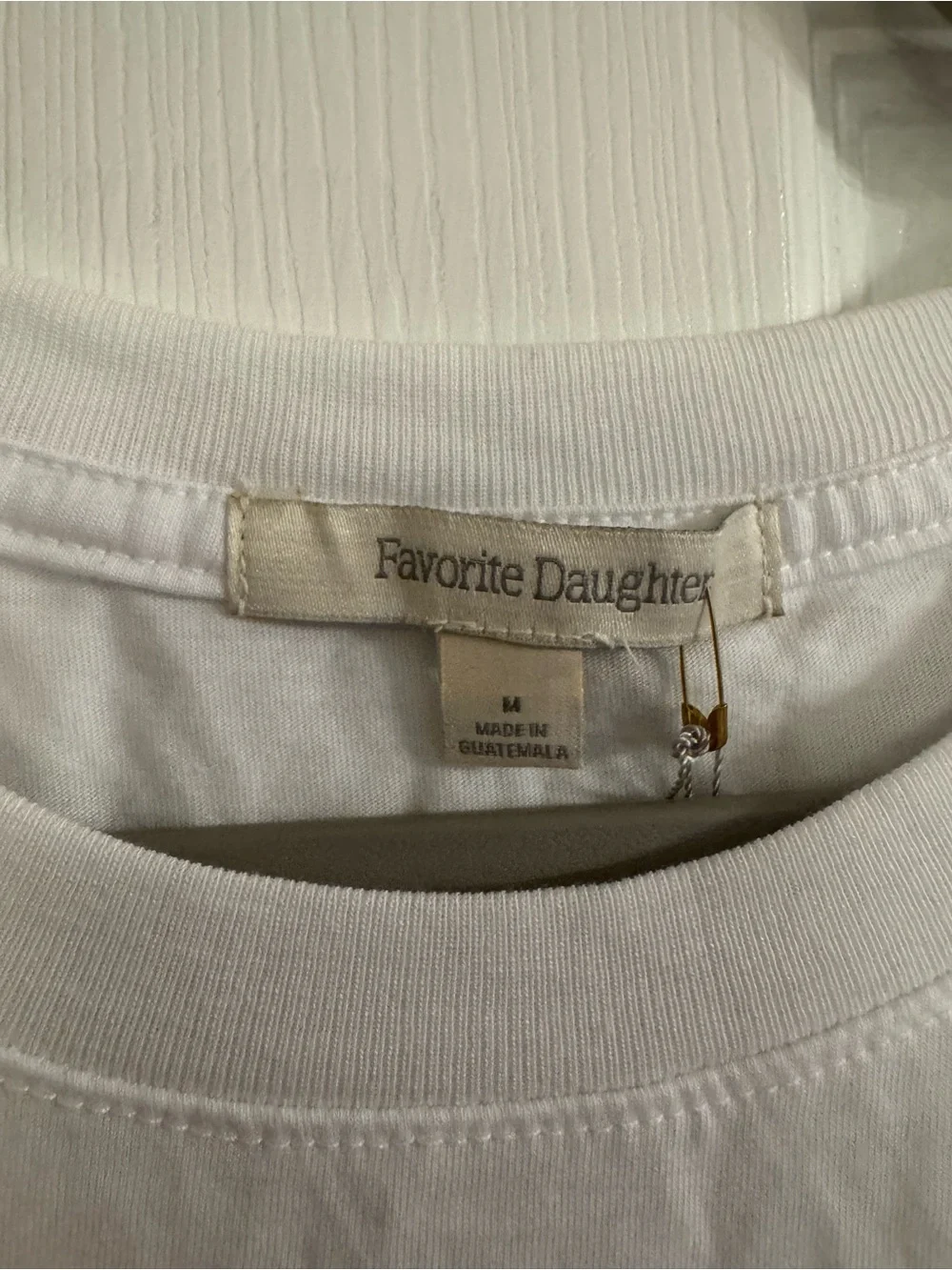 Favorite Daughter White Tee with Navy 'FAVORITE AUNT' and Red Heart